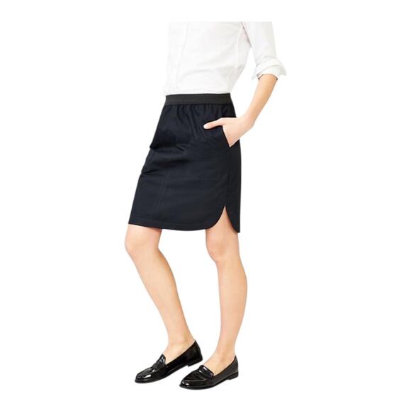 Gap Pull-On Shirttail Skirt Navy Size M New 100% Cotton Office Business School - Picture 1 of 7